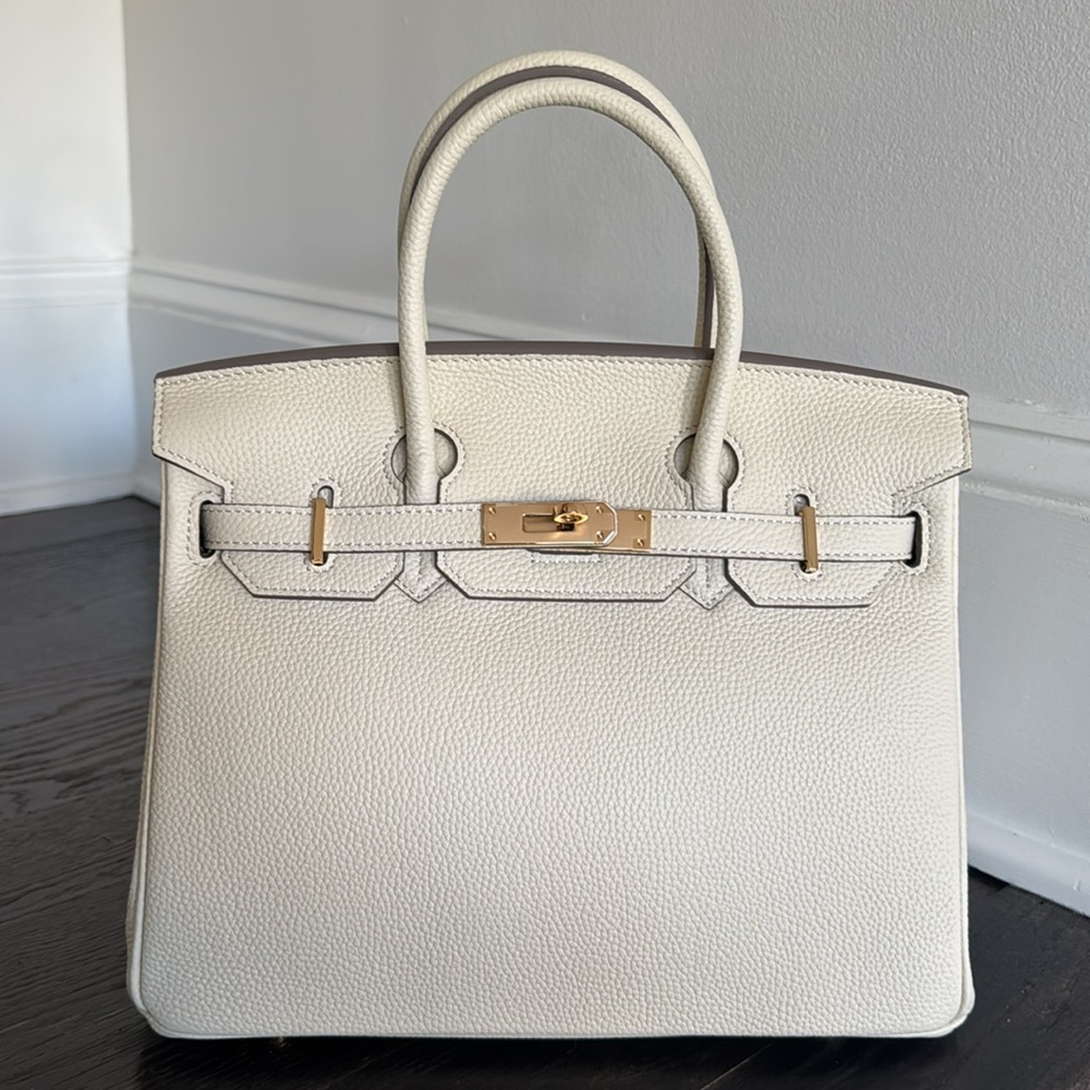 30CM Classic Togo Top Handle Satchel Bag - Vanilla Cream - Picture 3 of 12